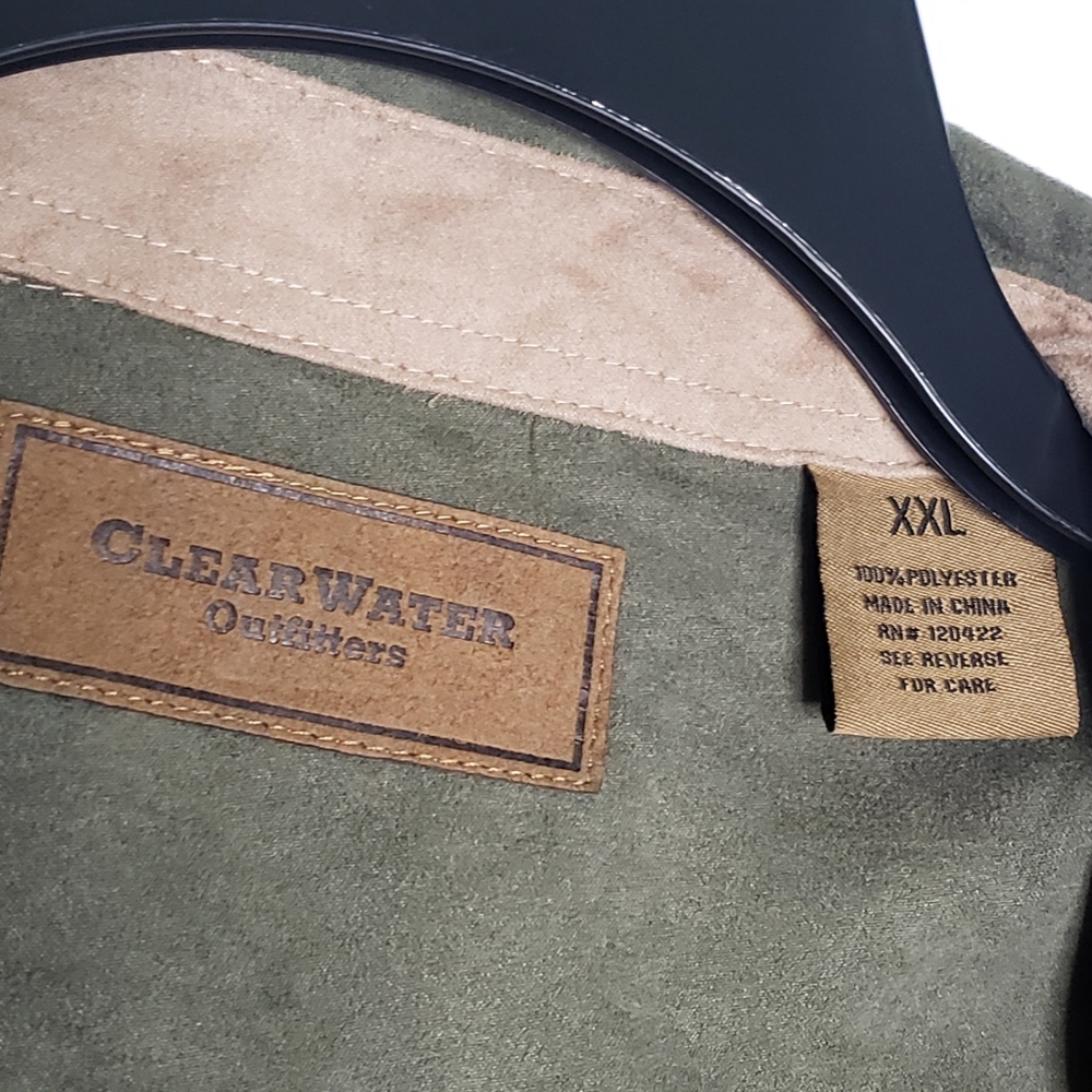 Clearwater Outfitters Shirt Mens XXL Long Sleeve Button Soft Velvet Touch Green - Picture 9 of 9